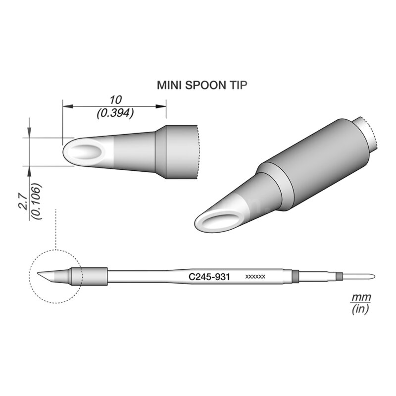 JBC C245931 Solder Depot Tip Ø2.7 mm Spoon, 41.90