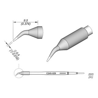 JBC C245-029 Soldering Tip 0.4 mm Conical Bent