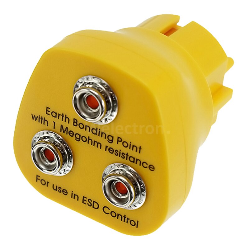 SafeGuard ESD Grounding Plug, 3x 10mm Snap, 11.90