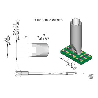 JBC C245-017 SMD-Entlötspitze 2,3 mm Gabel