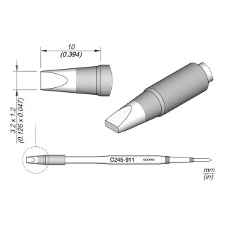 JBC C245-911 Ltspitze 3,2 x 1,2 mm Meiel gerade