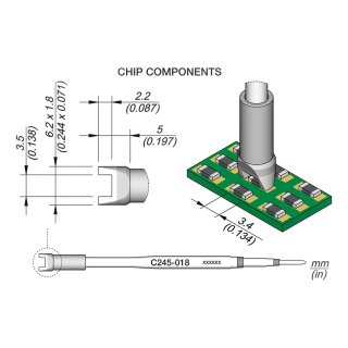 JBC C245-018 SMD-Entltspitze 3,5 mm Gabel