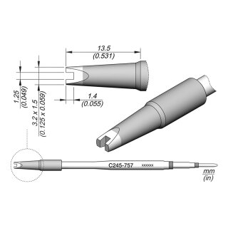 JBC C245-757 SMD-Entltspitze 1,25 mm Gabel