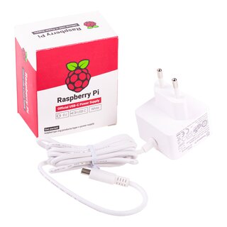 Offizielles Raspberry Pi 4 Steckernetzteil USB-C 5,1V/3A wei (EU)