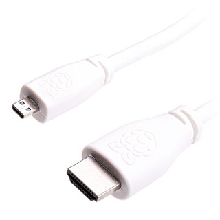 Official Raspberry Pi 4 micro-HDMI Cable 1.0m White
