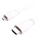 Offizielles Raspberry Pi 4 micro-HDMI Kabel 1,0m weiß