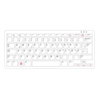 Offizielle Raspberry Pi Tastatur mit USB-Hub rot/wei (DE)