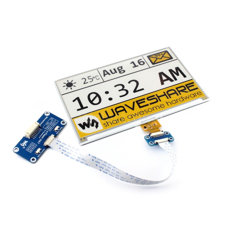 Waveshare 7.5 inch HD E-Ink E-Paper Display HAT (B) - 3 Colors - Black Waveshare 7.5 inch HD E-Ink E-Paper Display HAT (B) - 3 Colors - Black
