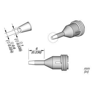 JBC C360-001 Desoldering Tip  0.6 / 1.0 mm Nozzle