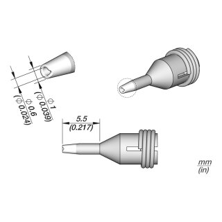 JBC C360-011 Entlötspitze Ø 0,6 / 1,0 mm Düse gerade