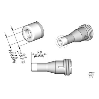 JBC C360-006 Desoldering Tip  1.5 / 3.0 mm Nozzle Straight