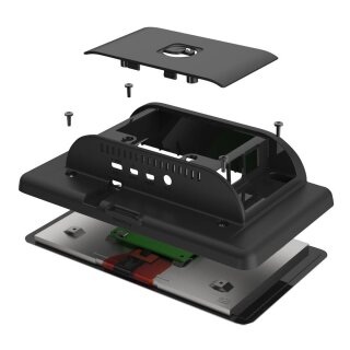 Boîtier écran Tactile Pour Raspberry Pi – Compatible écran 7 Pouces – Design UK, Plastique ABS Noir – Protection Et Support Mural Inclus
