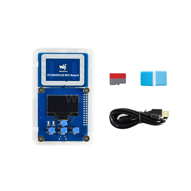 Kit Développement NFC Waveshare ST25R3911B – Lecteur Multi-Protocoles, OLED, Puissance 1.4W, Idéal Pour Projets Innovants