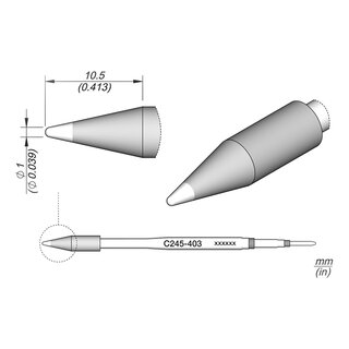 JBC C245-403 Soldering Tip 1.0 mm Conical Straight
