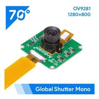 Arducam B0165 OV9281 1MP Global Shutter Monochrome NoIR Camera Module with M12 Mount lens for Raspberry Pi 4/3B+/3