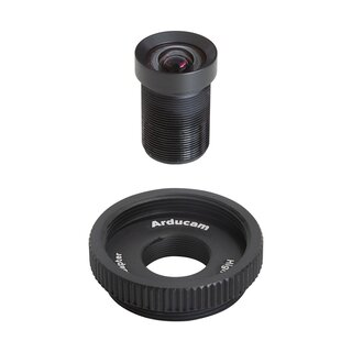 Arducam LN023 M23430M14 M12 S-Mount Lens with Adapter for HQ Camera, 1/2.3 6mm