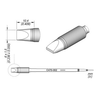 JBC C470-002 Soldering Tip 6.0 x 1.5 mm Chisel Straight