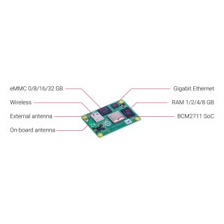 Raspberry Pi Compute Module CM4104016 (16 GB, 4 GB RAM, WLAN)