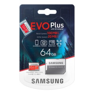 Samsung EVO Plus microSD Card 64 GB, 9,90 €