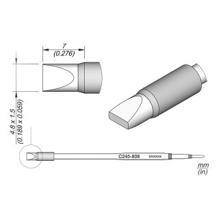 JBC C245-808 Soldering Tip 4.8 x 1.5 mm Chisel Straight, Long