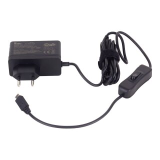 Groundvolt Power Supply 5.1V/3A micro-USB mit Schalter (EU fixed)