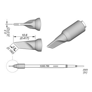 JBC C245-789 Soldering Tip 3.5 x 0.3 mm Knife