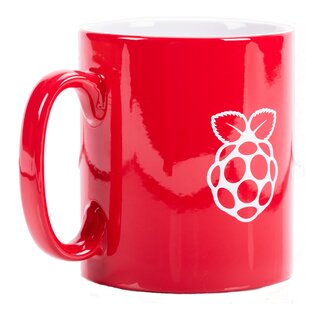 Offizielle Raspberry Pi Logo Tasse rot/wei