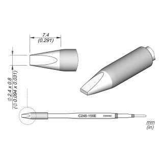 JBC C245-155E Ltspitze 2,4 x 0,8 mm Meiel gerade