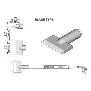JBC C245-752 Soldering Tip 15.0 mm Blade