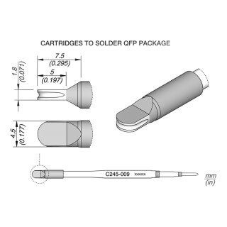 JBC C245-009 Soldering Tip 4.5 x 1.8 mm Special Shape