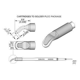 JBC C245-010 Ltspitze 4,5 x 1,8 mm Sonderform gebogen