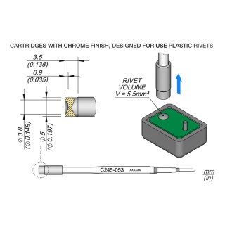 JBC C245-053 Welding Soldering Tip Ø3.8 mm Special Shape