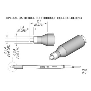 JBC C245-117 Soldering Tip Ø1.45 mm Special Shape