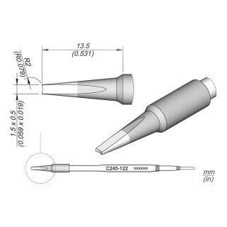 JBC C245-122 Pin-Ltspitze 1,5 x 0,5 mm Meiel gerade, lang