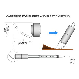 JBC C245-138 Cutting Tip 12.0 x 12.0 mm Blade