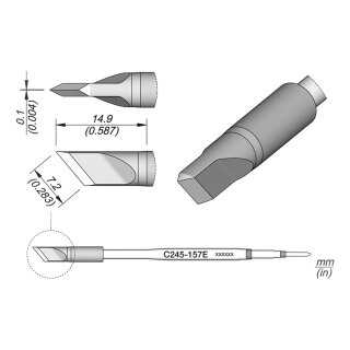 JBC C245-157E Lötspitze 7,2 x 0,1 mm Klinge