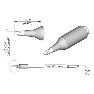 JBC C245-158E Soldering Tip 1.2 x 0.4 mm Chisel Straight