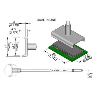 JBC C245-226 SMD-Entltspitze 15,2 x 29 mm Dual In-Line