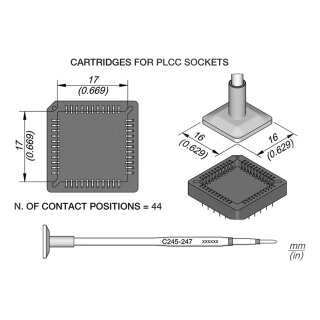 JBC C245-247 SMD-Entltspitze 17 x 17 mm Sockel