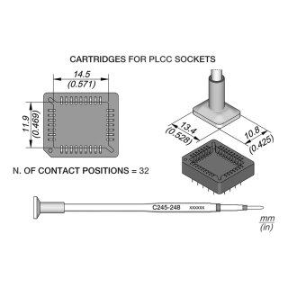 JBC C245-248 SMD-Entlötspitze 11,9 x 14,5 mm Sockel