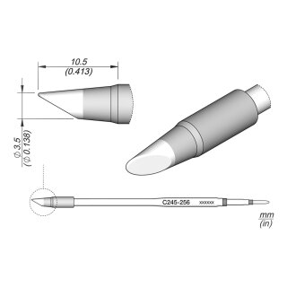 JBC C245-256 Soldering Tip Ø3.5 mm Bevel Long