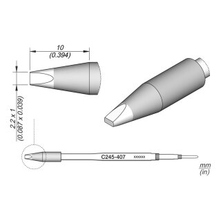 JBC C245-407 Ltspitze 2,2 x 1,0 mm Meiel gerade