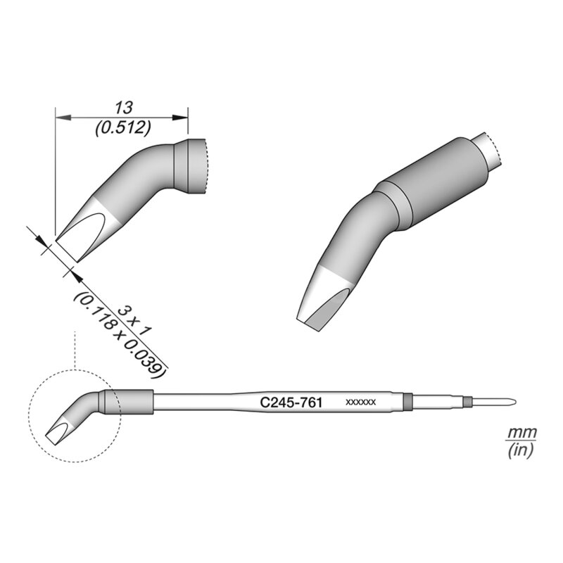 neu & OVP> original JBC C245-731 Löt Spitze Meißel 0,6 x 0,3 mm für T245
