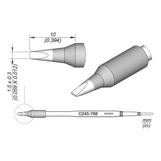 JBC C245-768 Soldering Tip 1.5 x 0.3 mm Chisel Straight