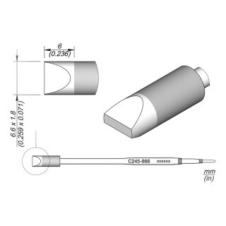 JBC C245-866 Ltspitze 6,6 x 1,8 mm Meiel gerade, lang