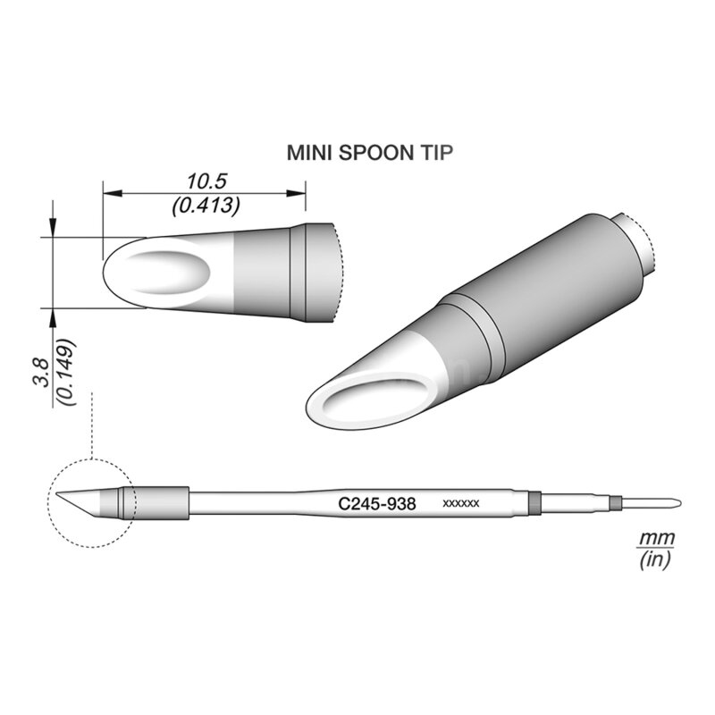 JBC C245938 Solder Depot Tip Ø3.8 mm Spoon, 41.90