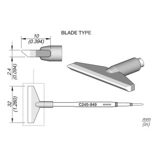 JBC C245-949 Lötspitze 32,0 x 2,4 mm Klinge