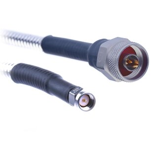 TekBox NM-SMAM/75/RG142/test HF Cable N-Male to SMA-Male, 75cm, low loss, double shielded RG142 with stainless steel armour, stainless steel precision connectors with >= 1000 cycles