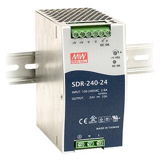 Meanwell SDR-240-24 DIN Rail Power Supply 24V / 10A