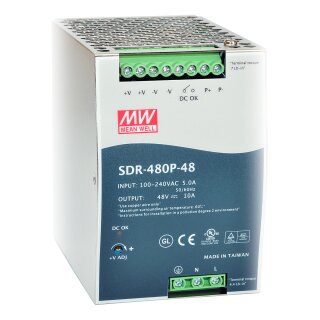 Meanwell SDR-480-48 DIN Rail Power Supply 48V / 10A